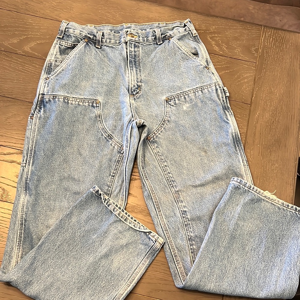 Mens carhartt double knee jeans size 34x32 loose fit